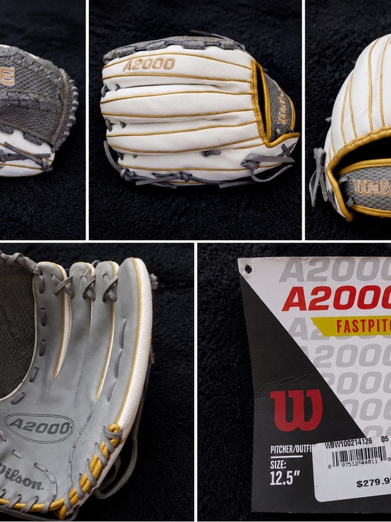 Wilson Other - Wilson A2000 Fastpitch Glove in White, Gray & Gold Accent